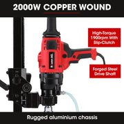 BAUMR-AG 2000W 160mm Handheld Core Drill w/Stand,63mm & 127mm Drill Bit Combo, for Concrete Coring Hole V219-DRLCREBM16H-63