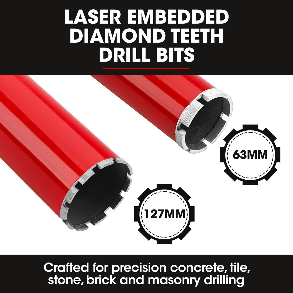 BAUMR-AG 2000W 160mm Handheld Core Drill w/Stand,63mm & 127mm Drill Bit Combo, for Concrete Coring Hole V219-DRLCREBM16H-63