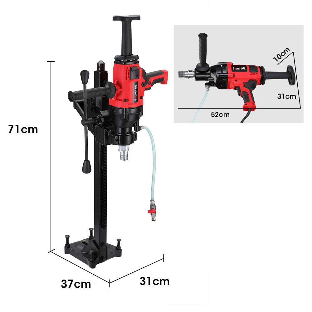 BAUMR-AG 2000W 160mm Handheld Concrete Core Drill With Rig Stand, V219-DRLCREBM16HA