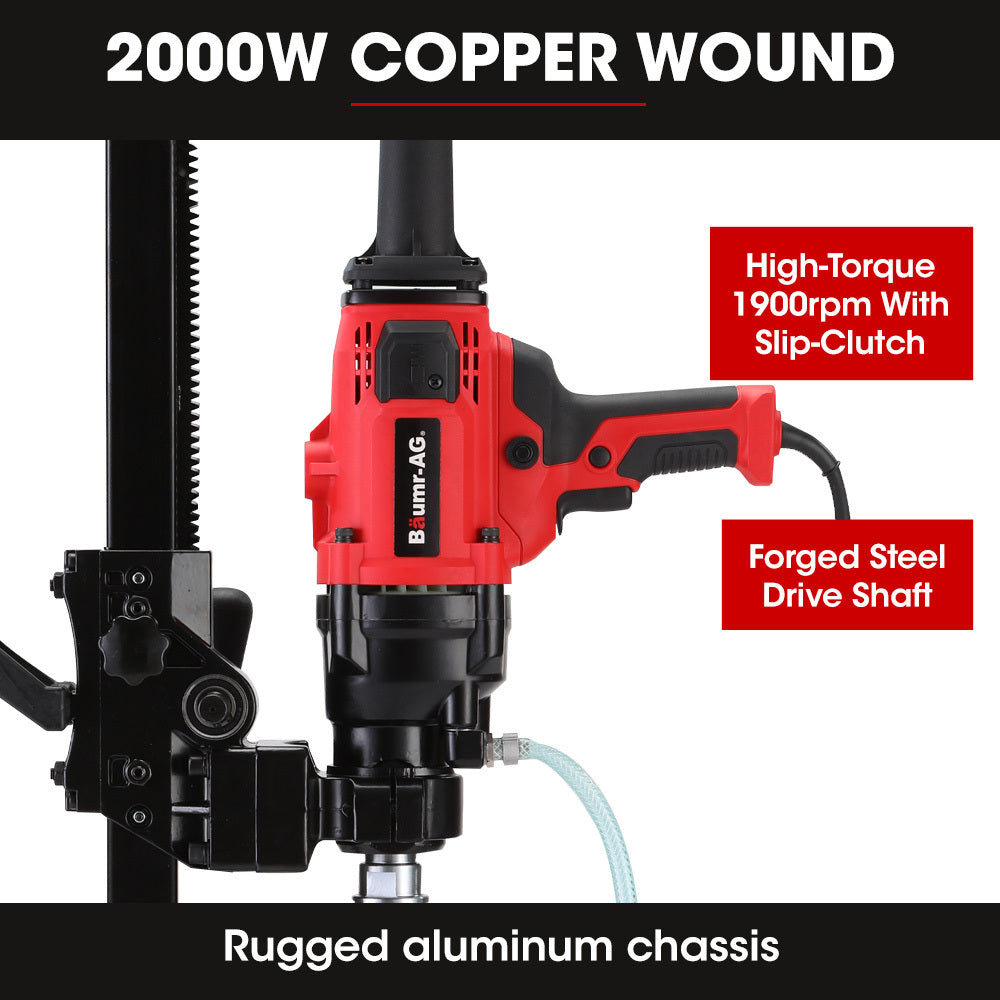 BAUMR-AG 2000W 160mm Handheld Concrete Core Drill With Rig Stand, V219-DRLCREBM16HA