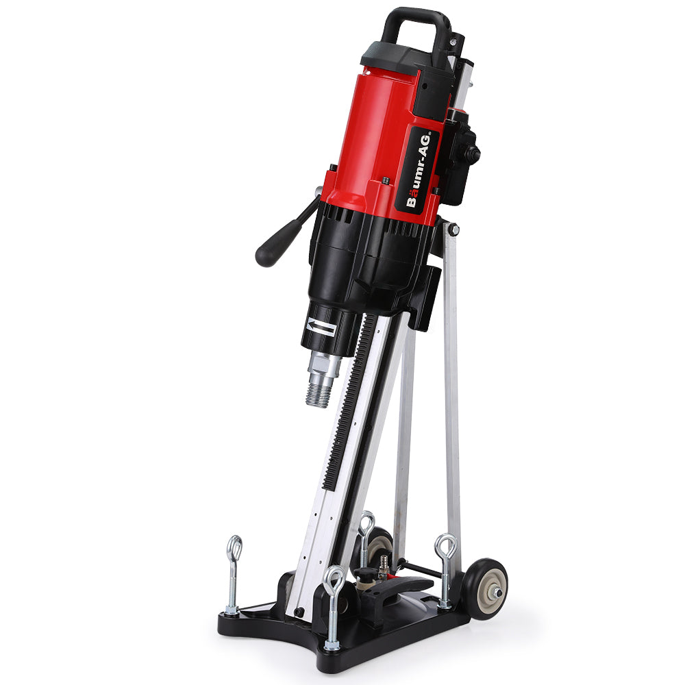 BAUMR-AG 3200W 300mm Wet/Dry Core Drill w/ Wheeled Rig Stand Combo, for Concrete Coring Hole Drilling V219-DRLCREBM28N-431