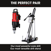 BAUMR-AG 3200W 300mm Wet/Dry Core Drill w/ Wheeled Rig Stand Combo, for Concrete Coring Hole Drilling V219-DRLCREBM28N-431