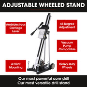 BAUMR-AG 3200W 300mm Wet/Dry Core Drill w/ Wheeled Rig Stand Combo, for Concrete Coring Hole Drilling V219-DRLCREBM28N-431