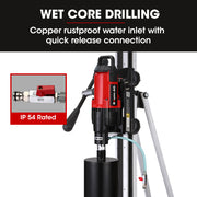 BAUMR-AG 3200W 300mm Wet/Dry Core Drill w/ Wheeled Rig Stand Combo, for Concrete Coring Hole Drilling V219-DRLCREBM28N-431