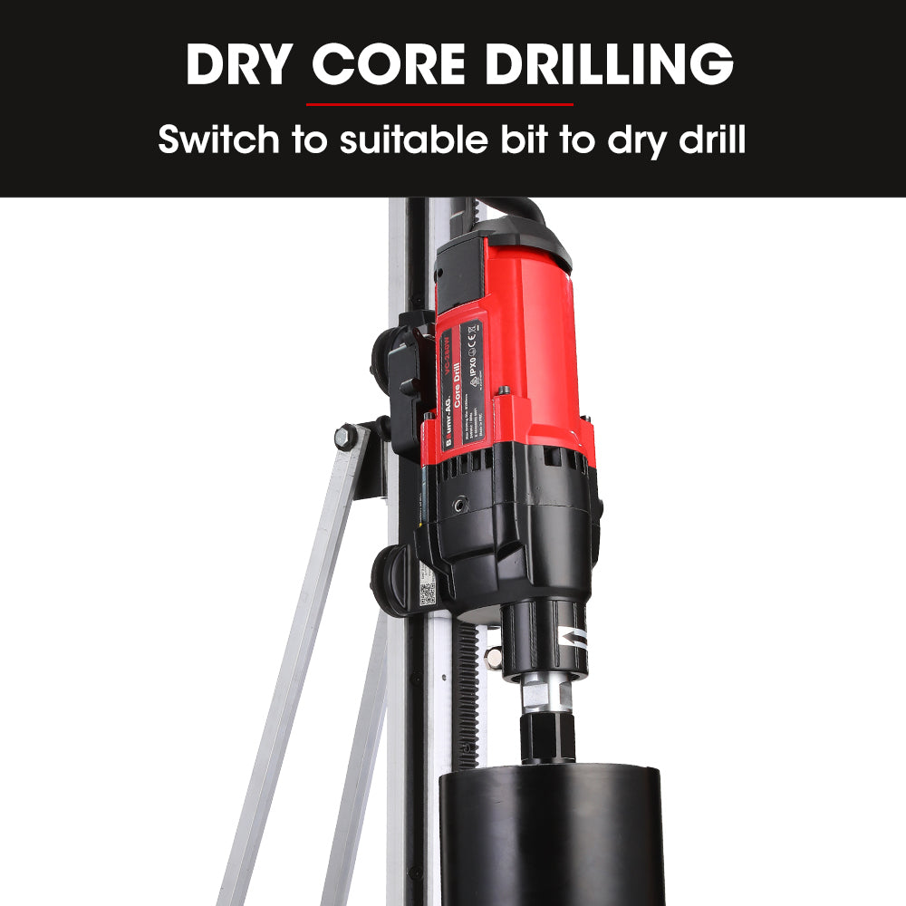 BAUMR-AG 3200W 300mm Wet/Dry Core Drill w/ Wheeled Rig Stand Combo, for Concrete Coring Hole Drilling V219-DRLCREBM28N-431