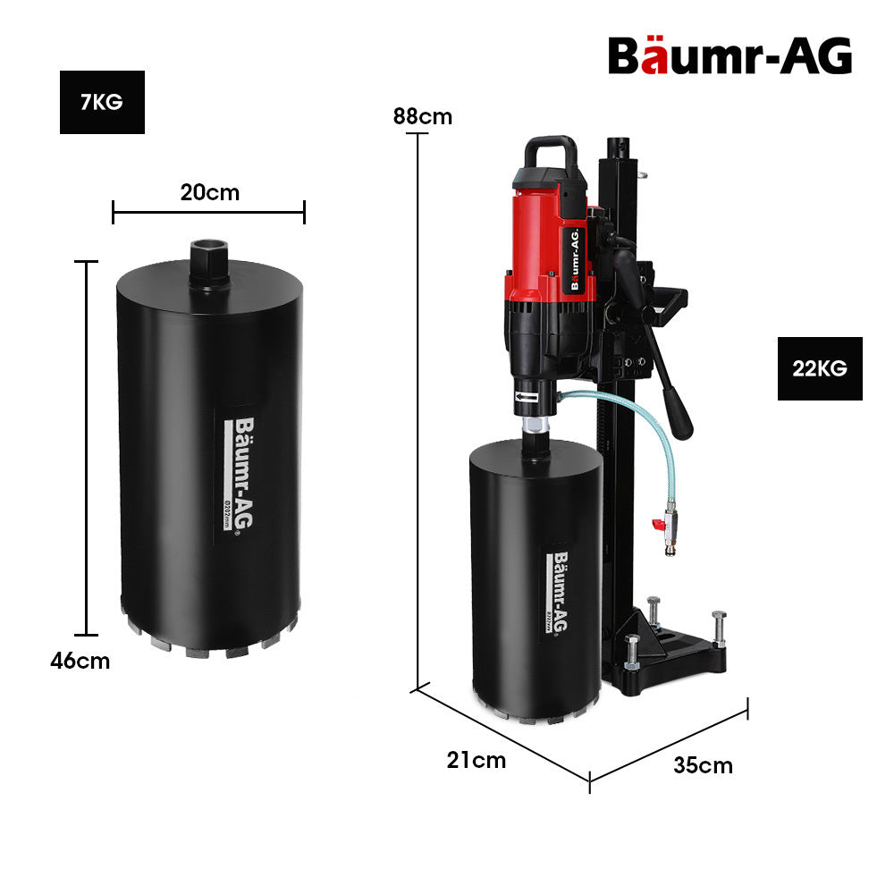 BAUMR-AG 3200W 280mm Vertical Stand Core Drill & 202mm Drill Bit Combo, for Demolition Concrete Coring Hole V219-DRLCREBM28V-20