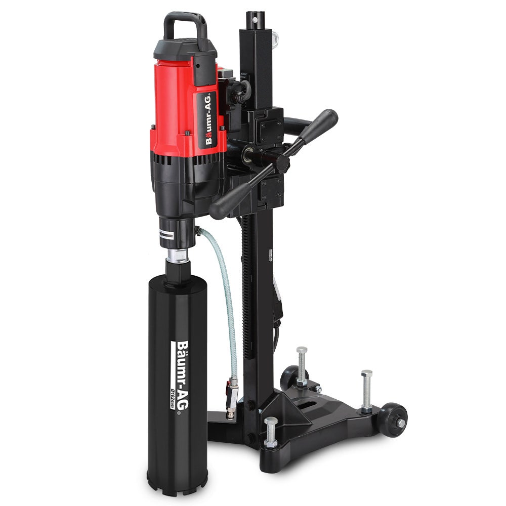 BAUMR-AG 3200W 280mm Wet/Dry Core Drill w/ Wheeled Stand & 102mm Bit Combo, for Concrete Coring Hole Drilling V219-DRLCREBM28WA-102