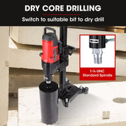 BAUMR-AG 3200W 280mm Wet/Dry Core Drill w/ Wheeled Stand & 102mm Bit Combo, for Concrete Coring Hole Drilling V219-DRLCREBM28WA-102