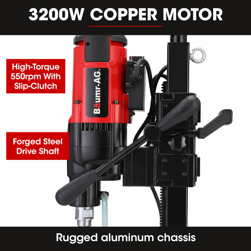 BAUMR-AG 3200W 280mm Concrete Core Drill with Wheeled Stand Rig V219-DRLCREBM28WA