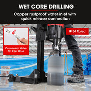 BAUMR-AG 3200W 280mm Concrete Core Drill with Wheeled Stand Rig V219-DRLCREBM28WA