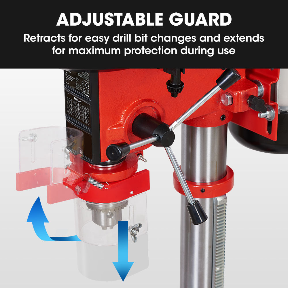 Baumr-AG DP15 600W 10" Pedestal Bench Drill Press, 12 Speeds, 16mm Chuck (DP15 II) V219-DRLDPRBMRAD15