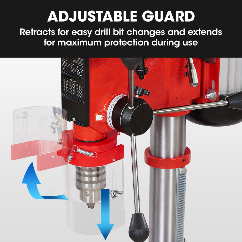 Baumr-AG 600W 12" Pedestal Bench Drill Press, 12 Speeds, 16mm Chuck (DP17) V219-DRLDPRBMRAD17