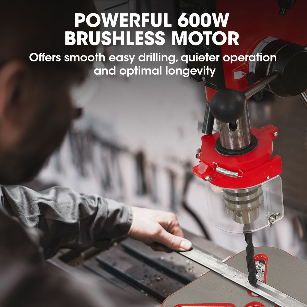 Baumr-AG 600W 12" Pedestal Floor Drill Press, 16 Speeds, 16mm Chuck (DP19) V219-DRLDPRBMRAD19