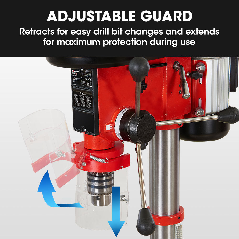 Baumr-AG 600W 12" Pedestal Floor Drill Press, 16 Speeds, 16mm Chuck (DP19) V219-DRLDPRBMRAD19