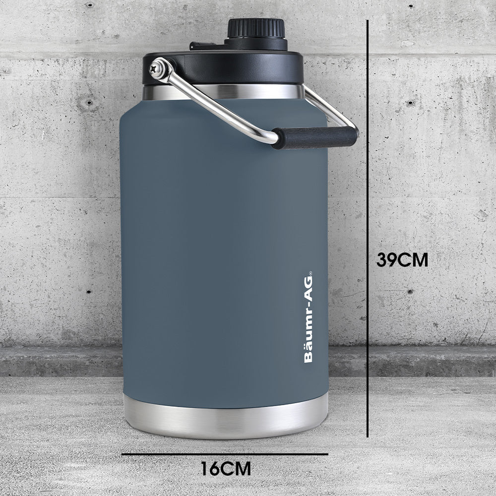 Baumr-AG 3.8L Double Wall Insulated Stainless Steel Water Bottle, Drink Jug with Handle, Blue V219-DRWDWIBM38BA