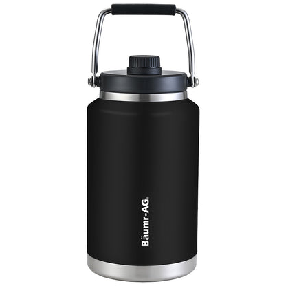 BAUMR-AG 3.8L Double Wall Insulated Stainless Steel Water Bottle, Drink Jug with Handle, Black V219-DRWDWIBM38KA