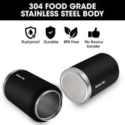 BAUMR-AG 3.8L Double Wall Insulated Stainless Steel Water Bottle, Drink Jug with Handle, Black V219-DRWDWIBM38KA