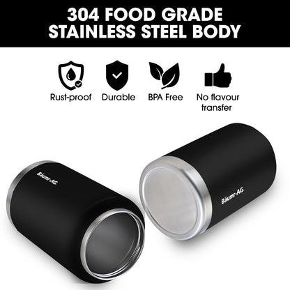 BAUMR-AG 3.8L Double Wall Insulated Stainless Steel Water Bottle, Drink Jug with Handle, Black V219-DRWDWIBM38KA