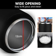 BAUMR-AG 3.8L Double Wall Insulated Stainless Steel Water Bottle, Drink Jug with Handle, Black V219-DRWDWIBM38KA