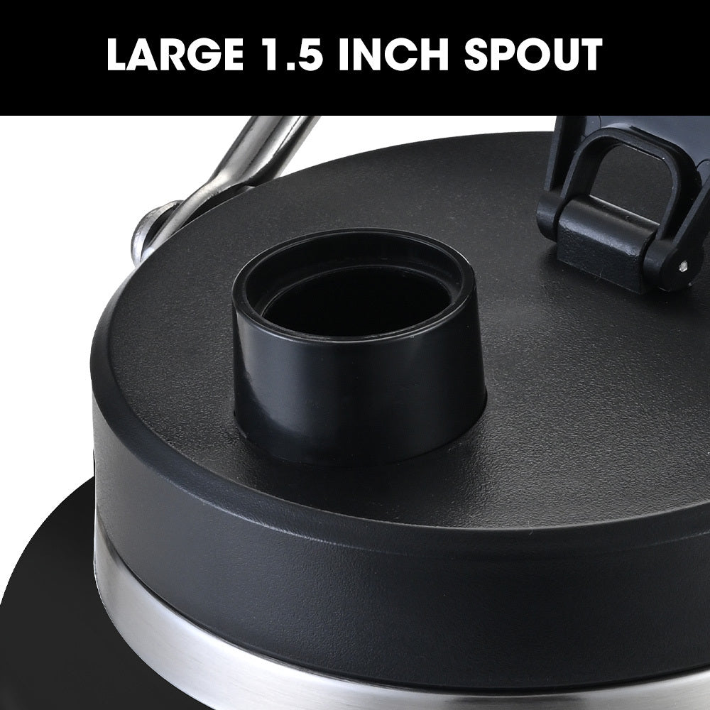 BAUMR-AG 3.8L Double Wall Insulated Stainless Steel Water Bottle, Drink Jug with Handle, Black V219-DRWDWIBM38KA