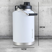 Baumr-AG 3.8L Double Wall Insulated Stainless Steel Water Bottle, Drink Jug with Handle, White V219-DRWDWIBM38WA
