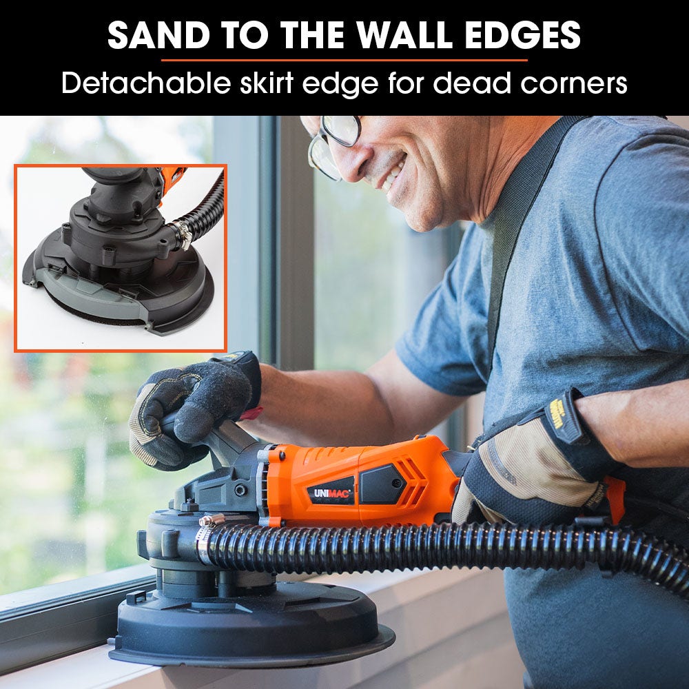 UNIMAC 1800W Drywall Sander Plaster Automatic Wall Gyprock Vacuum System V219-DRYHHSUMCA3M2