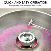 EUROCHEF 1100W Commercial Fairy Floss Machine, Cotton Candy Maker with Bubble Cover V219-ECFDFLCM9A