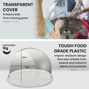 EUROCHEF 1100W Commercial Fairy Floss Machine, Cotton Candy Maker with Bubble Cover V219-ECFDFLCM9A