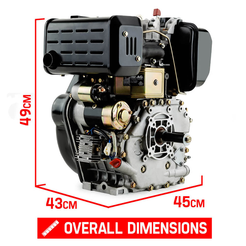 Baumr-AG 10HP Diesel Stationary Engine Electric Start OHV Replacement Motor V219-ENGDSLBMRC46E