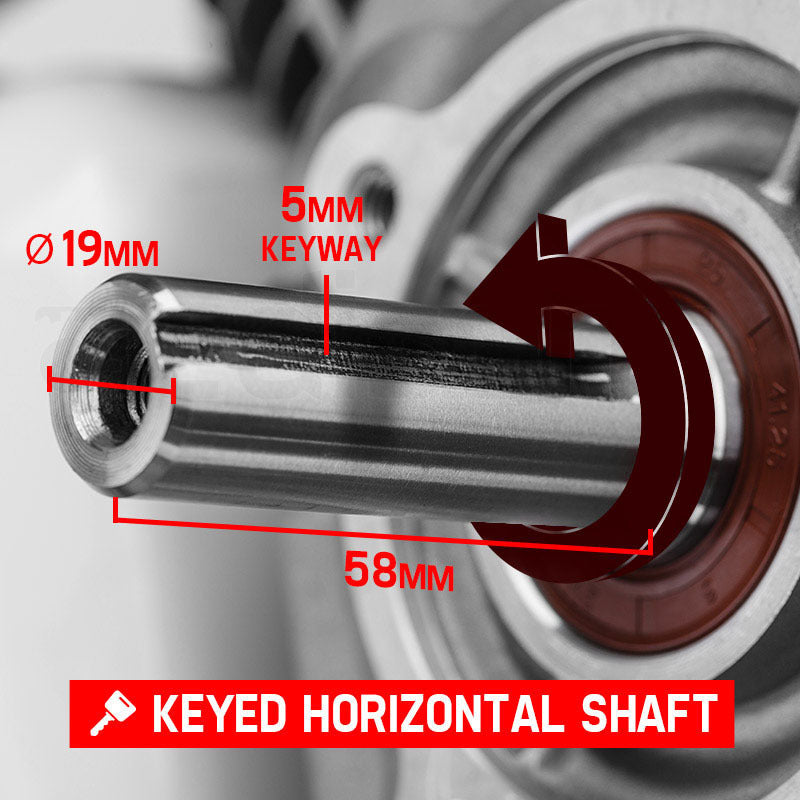 Baumr-AG 6.5HP Petrol Engine Stationary Motor OHV Horizontal Shaft Electric Start Recoil V219-ENGPTLBMRC20E