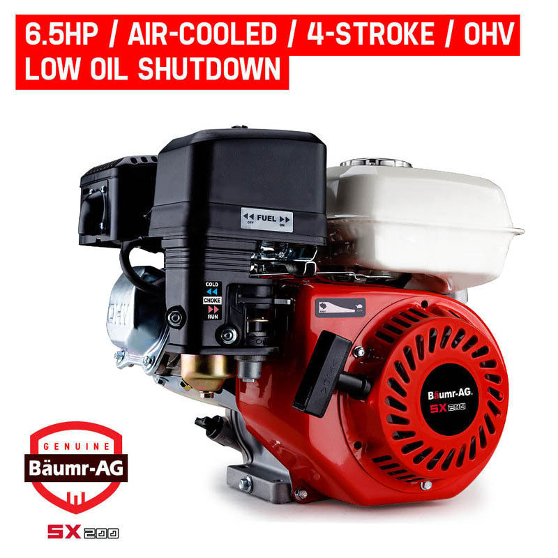 Baumr-AG 6.5HP Petrol Stationary Engine Motor 4-Stroke OHV Horizontal Shaft Recoil Start V219-ENGPTLBMRC20R