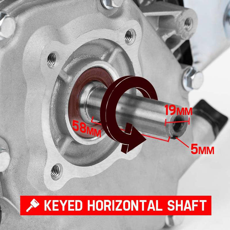 Baumr-AG 7HP Petrol Engine Stationary Motor OHV Horizontal Shaft Electric Start 4-stroke V219-ENGPTLBMRC21E