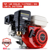 Baumr-AG 7HP Petrol Stationary Engine OHV 4-Stroke Horizontal Shaft Replacement Motor V219-ENGPTLBMRC21R