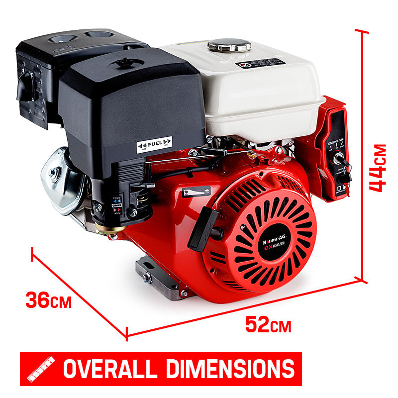 Baumr-AG 13HP Petrol Stationary Engine OHV 4 Stroke Horizontal Shaft Electric Start Motor V219-ENGPTLBMRC39E