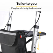 EQUIPMED Foldable Aluminium Walking Frame Rollator with Bag and Seat, Silver V219-EQHCRL10A
