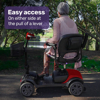 EQUIPMED Electric Mobility Scooter Portable Folding for Elderly Older Adult, SmartRider Black & Red V219-EQMOHC06A