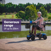 EQUIPMED Electric Mobility Scooter Portable Folding for Elderly Older Adult, SmartRider Black & Blue V219-EQMOHC07A