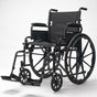 EQUIPMED Portable Folding Wheelchair 24 Inch 136kg Capacity Wheel Chair Retractable Armrests, Black V219-EQWRHC04A