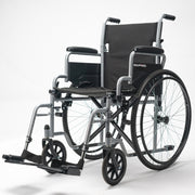 EQUIPMED 24 Inch Folding Wheelchair Lightweight Portable for Elderly and Disabled, Grey V219-EQWRHC05A