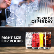 POLYCOOL Commercial Ice Maker Machine, up to 35kg/24hr, Timer & Self Cleaning Programs V219-FDSICMPY35KA