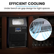 POLYCOOL Commercial Ice Maker Machine, up to 35kg/24hr, Timer & Self Cleaning Programs V219-FDSICMPY35KA