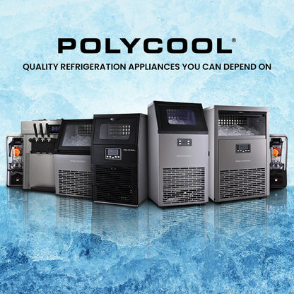 POLYCOOL Commercial Ice Maker Machine, up to 35kg/24hr, Timer & Self Cleaning Programs V219-FDSICMPY35KA