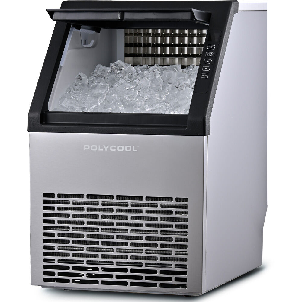 POLYCOOL Commercial Ice Maker Machine, up to 45kg/24hr, Timer & Self Cleaning Programs V219-FDSICMPY45KA