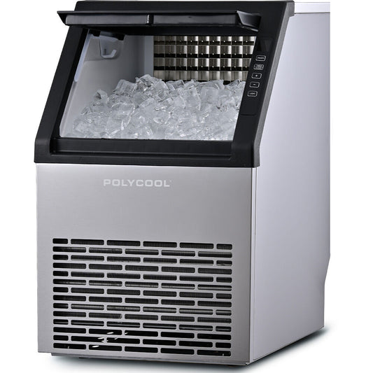 POLYCOOL Commercial Ice Maker Machine, up to 45kg/24hr, Timer & Self Cleaning Programs V219-FDSICMPY45KA