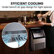 POLYCOOL Commercial Ice Maker Machine, up to 45kg/24hr, Timer & Self Cleaning Programs V219-FDSICMPY45KA