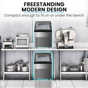 POLYCOOL Commercial Ice Maker Machine, up to 45kg/24hr, Timer & Self Cleaning Programs V219-FDSICMPY45KA