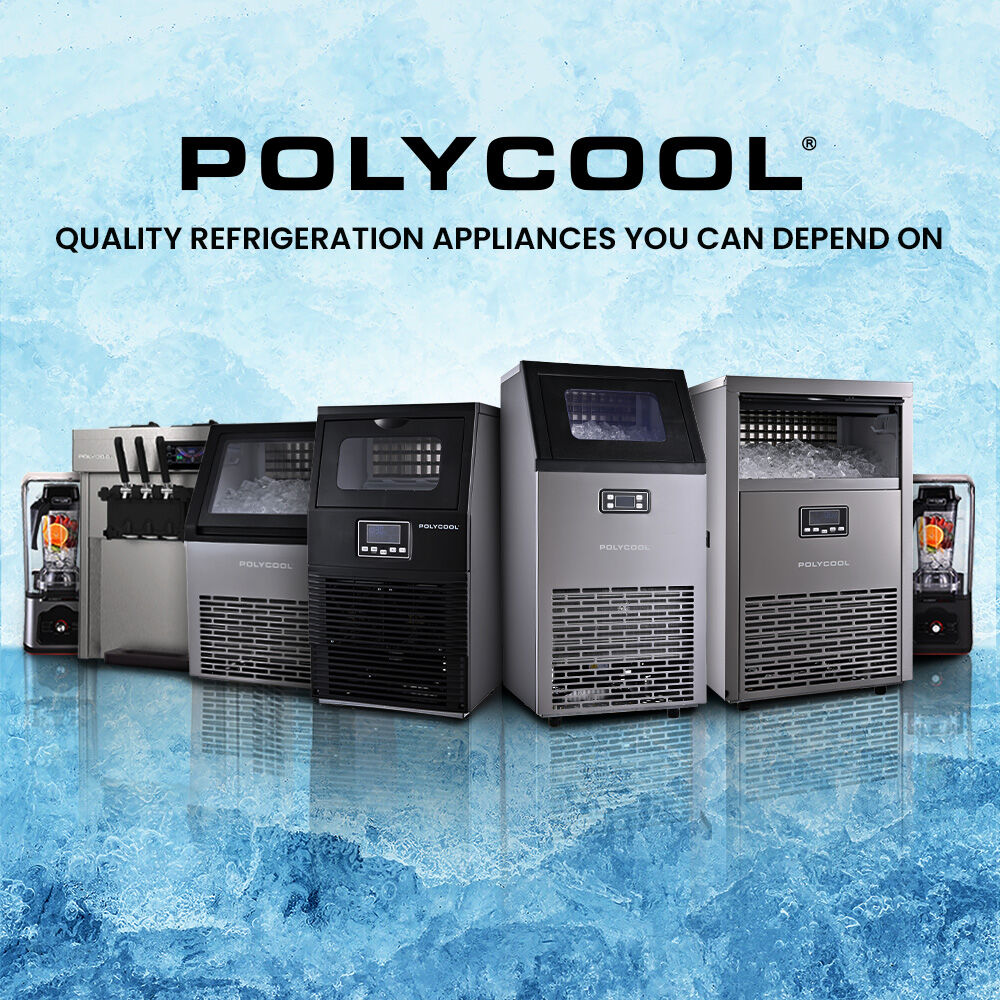 POLYCOOL Commercial Ice Maker Machine, up to 45kg/24hr, Timer & Self Cleaning Programs V219-FDSICMPY45KA