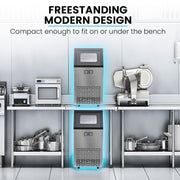 POLYCOOL Commercial Ice Maker Machine, up to 60kg/24hr, Timer & Self Cleaning Programs V219-FDSICMPY60KA