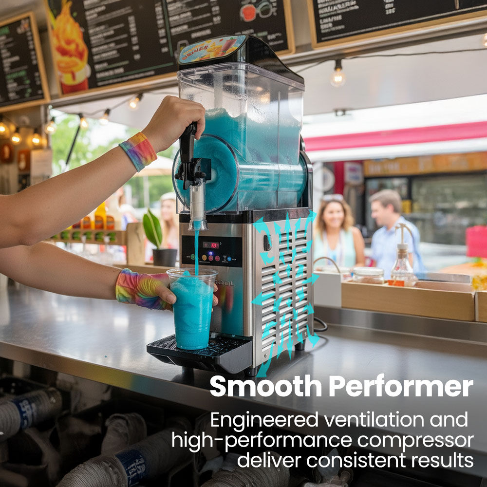 POLYCOOL 12L Single Tank Commercial Slush Machine, Digital Control Panel, SAA Approved, Juice and Frozen V219-FDSSLSPY12LB