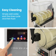 POLYCOOL 12L Single Tank Commercial Slush Machine, Digital Control Panel, SAA Approved, Juice and Frozen V219-FDSSLSPY12LB